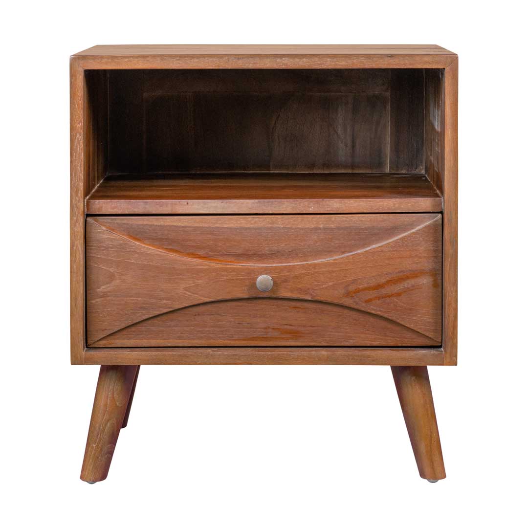 Noptiera maro din lemn de tec Vintage Mood – Komodo Casa