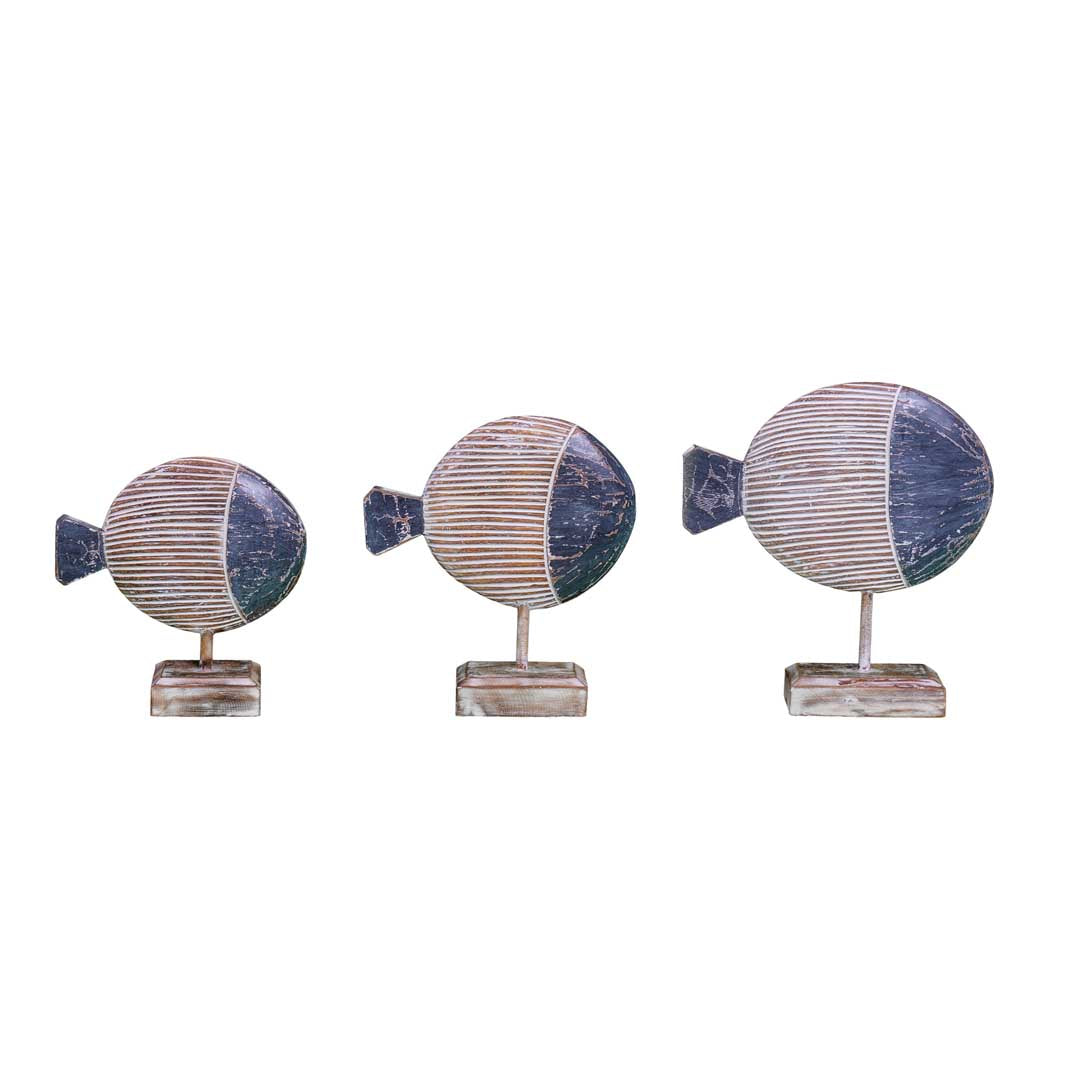 Set 3 pesti bleumarin Ikan