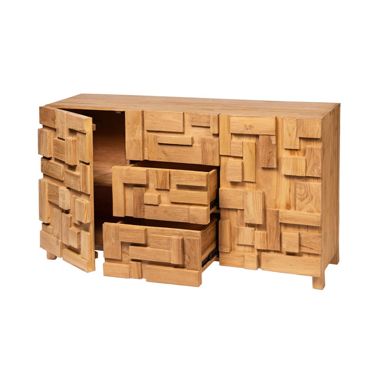 Comoda din lemn de tec Mosaic