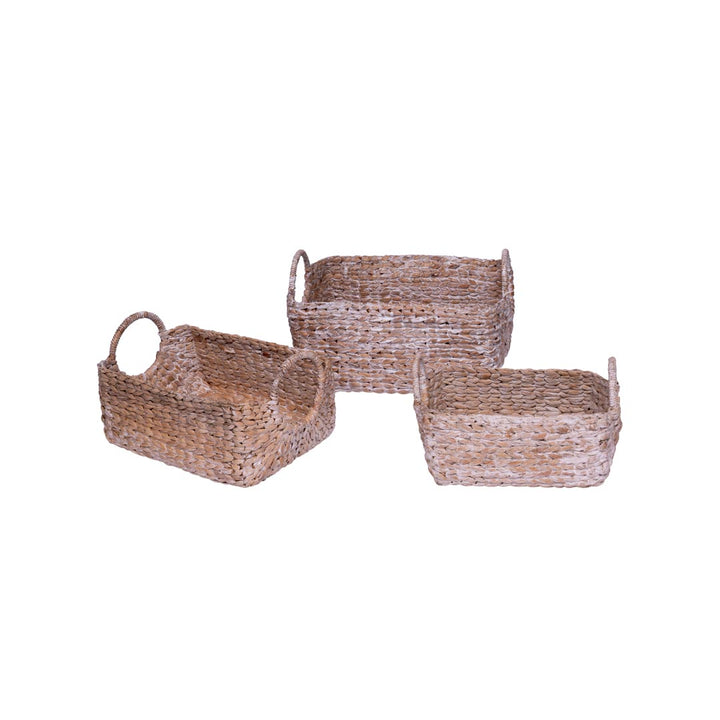 Set 3 cosuri albe din iarba de mare