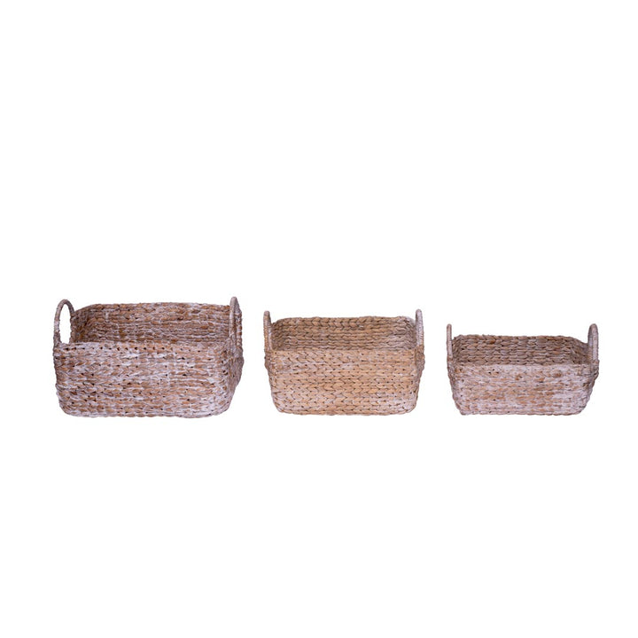 Set 3 cosuri albe din iarba de mare
