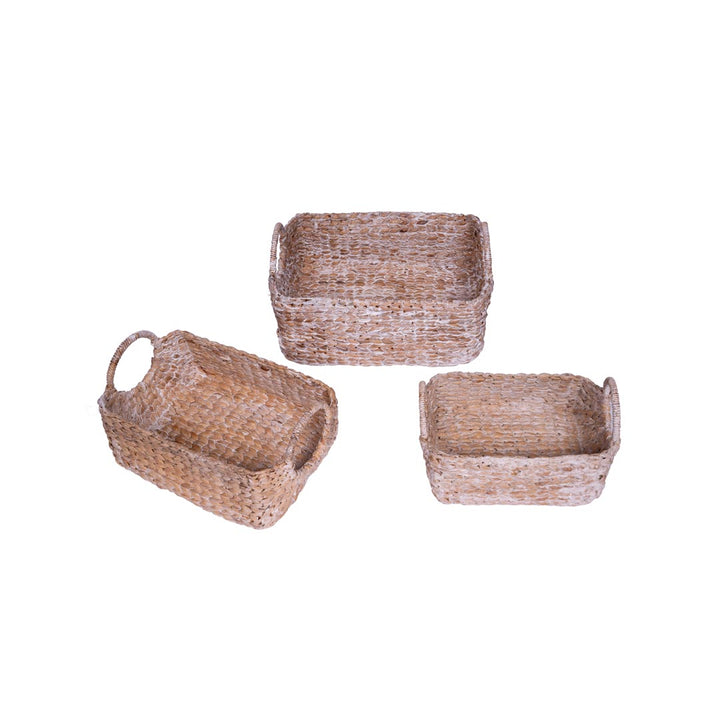 Set 3 cosuri albe din iarba de mare