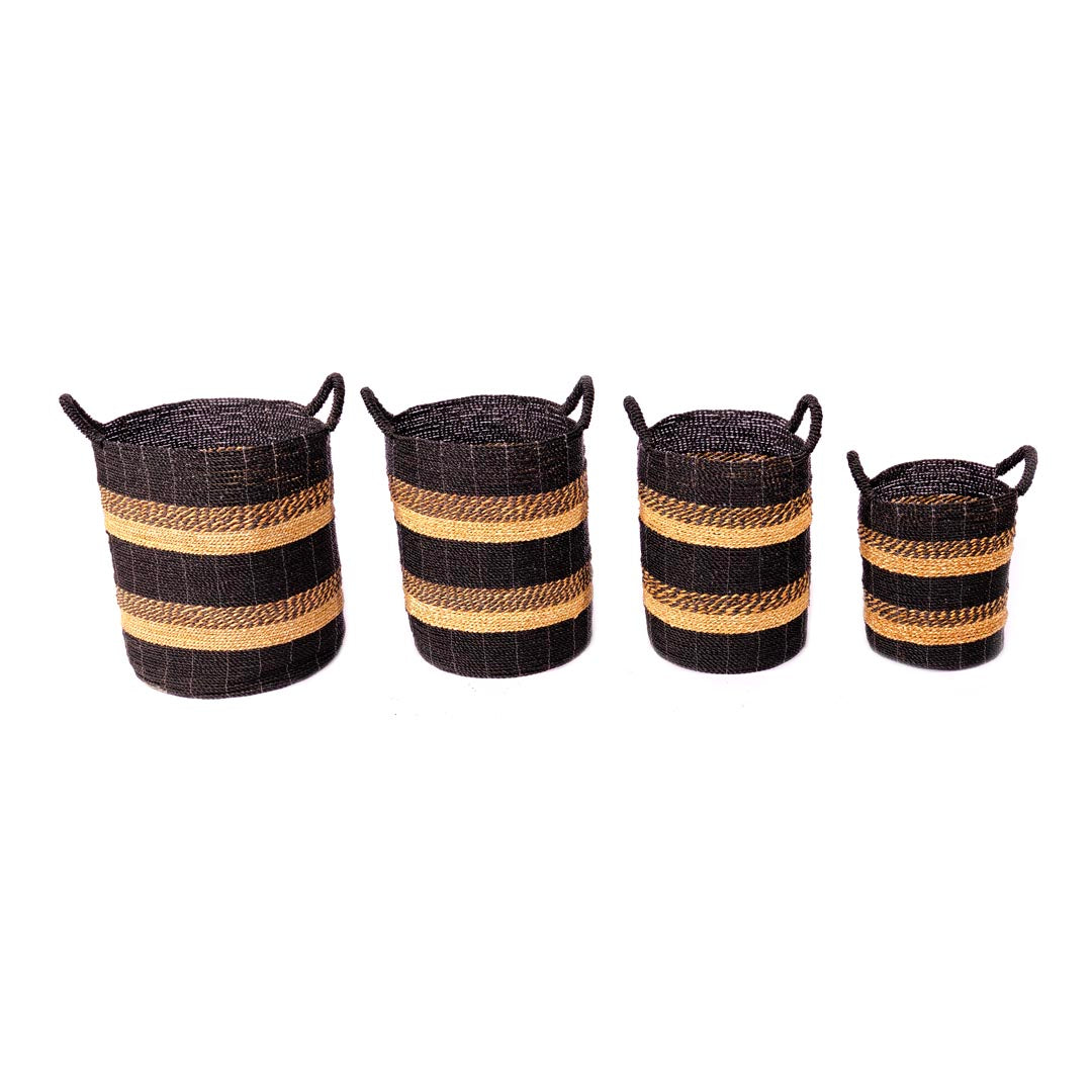 Set 4 cosuri negre din iarba de mare