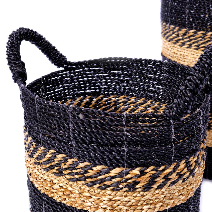 Set 4 cosuri negre din iarba de mare