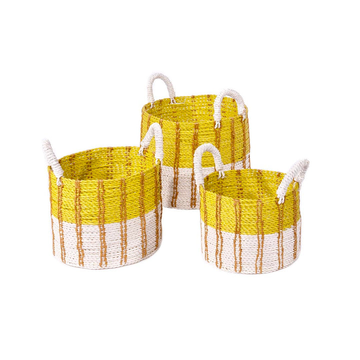Set 3 cosuri galbene din fibre sintetice