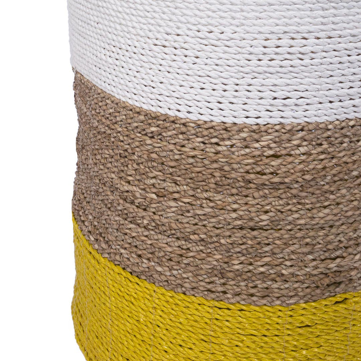 Cos depozitare multicolor din iarba de mare si fibre sintetice