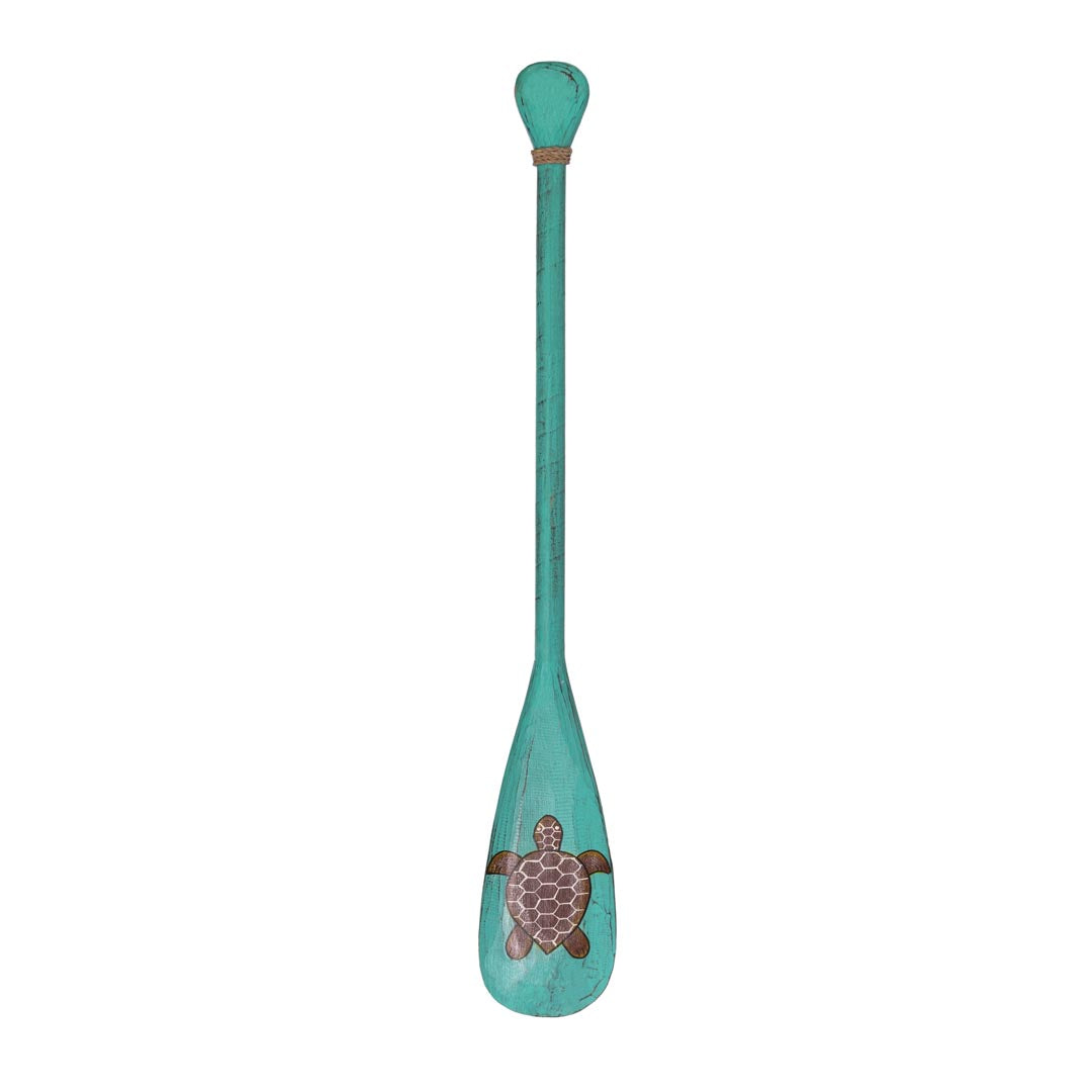 Decoratiune vasla turcoaz din lemn de albasia 120 cm