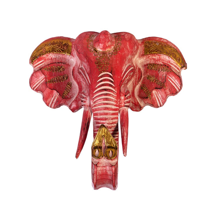 Decoratiune de perete rosie din lemn de albasia