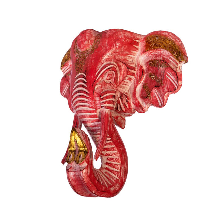 Decoratiune de perete rosie din lemn de albasia