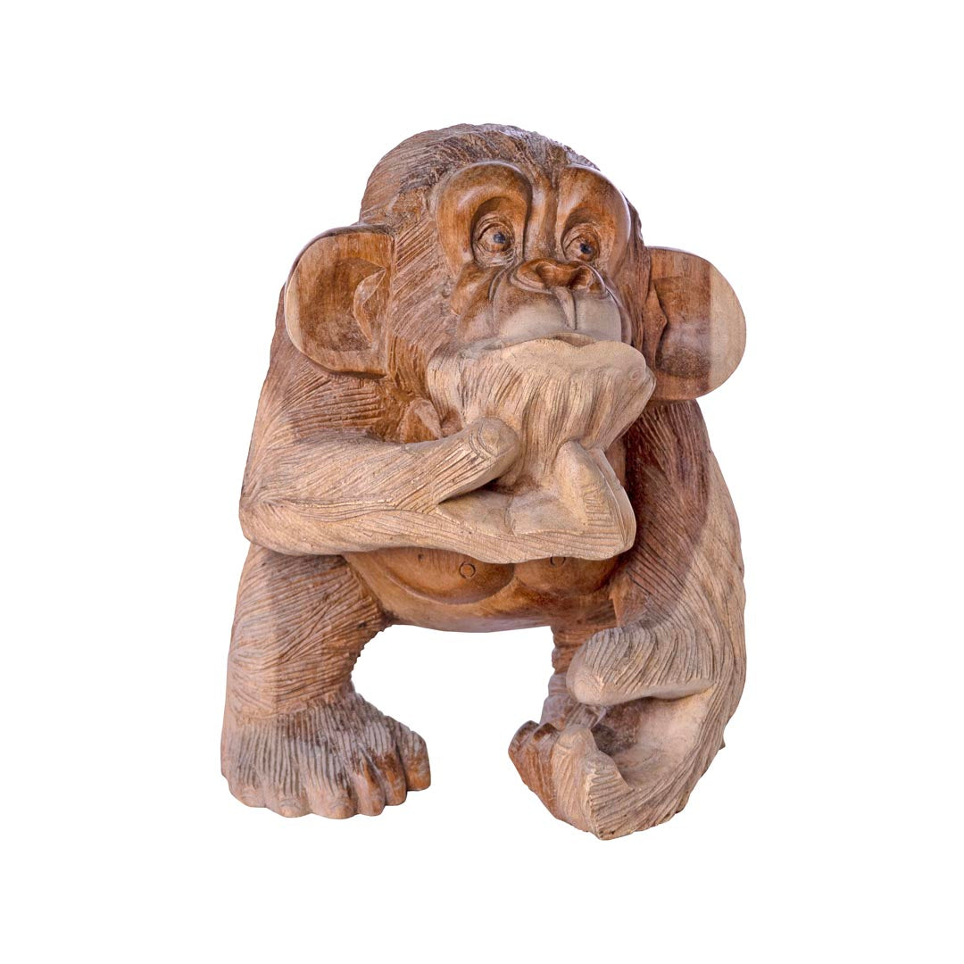 Statueta maimuta din lemn de suar 40 cm