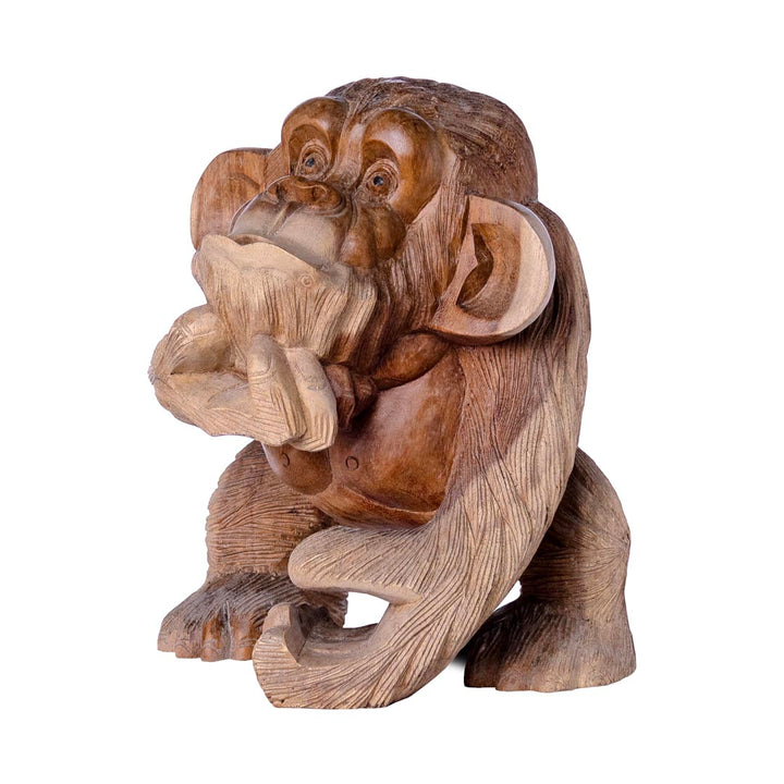 Statueta maimuta din lemn de suar 40 cm