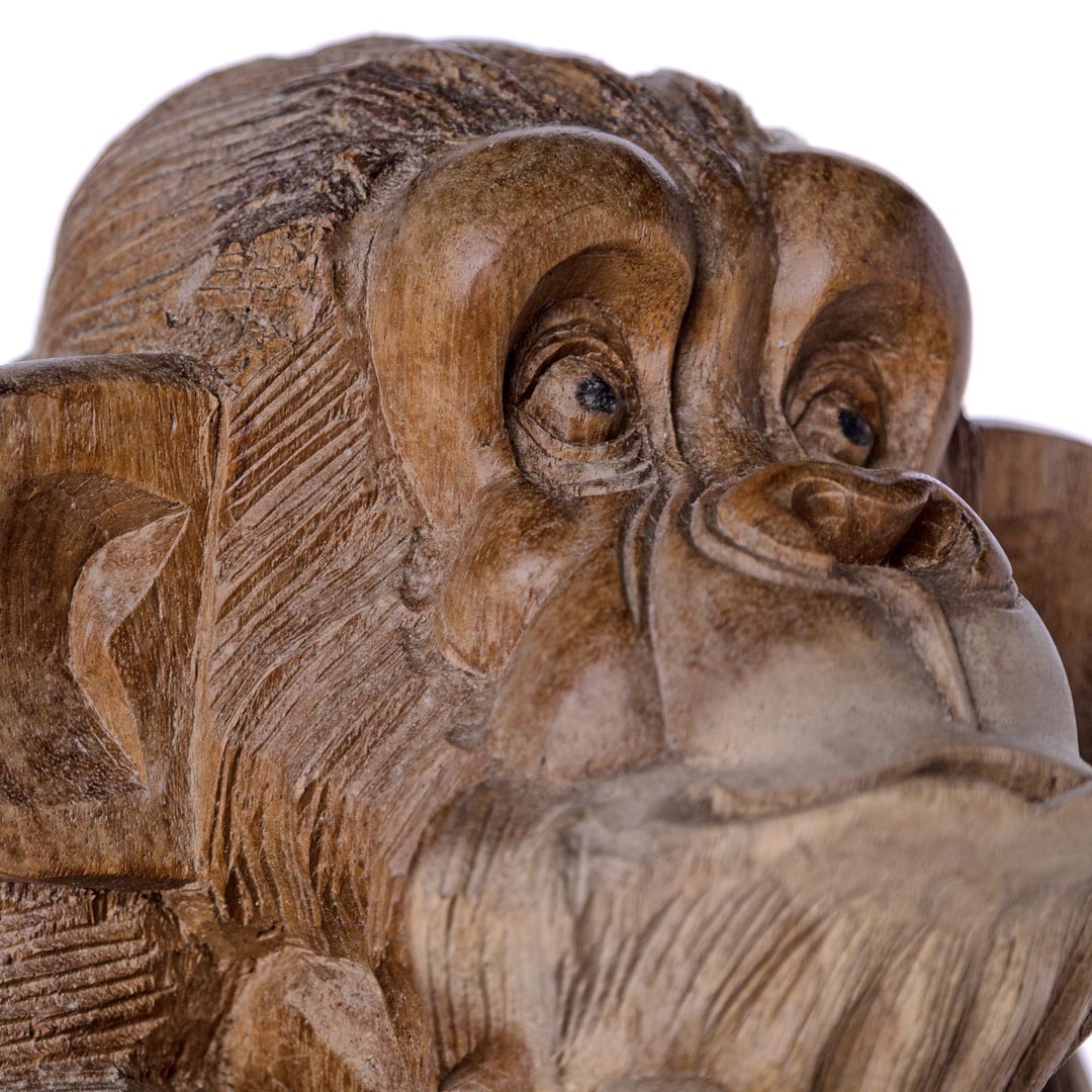 Statueta maimuta din lemn de suar 40 cm