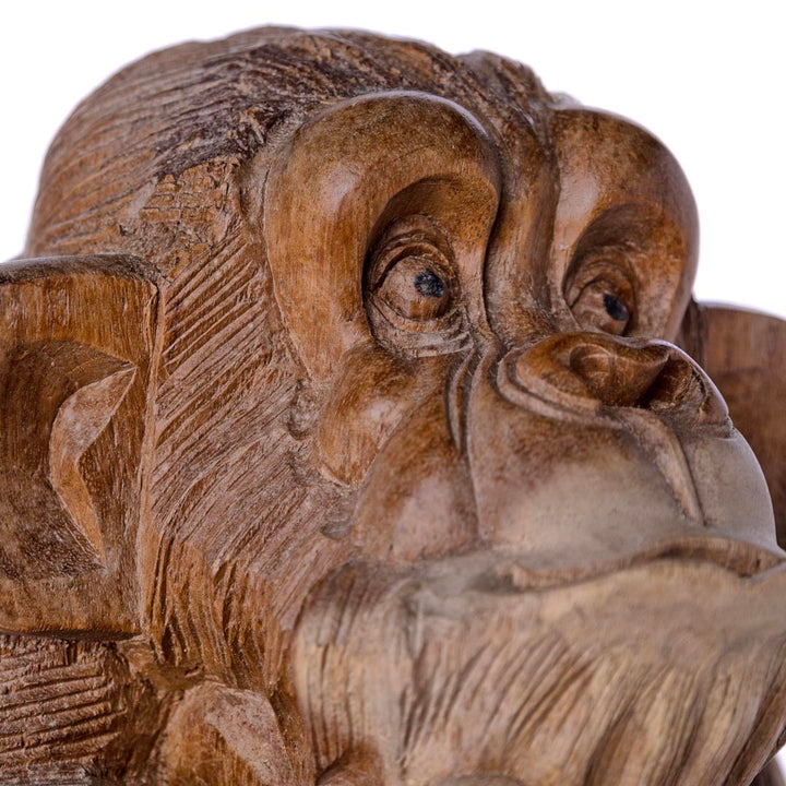 Statueta maimuta din lemn de suar 40 cm