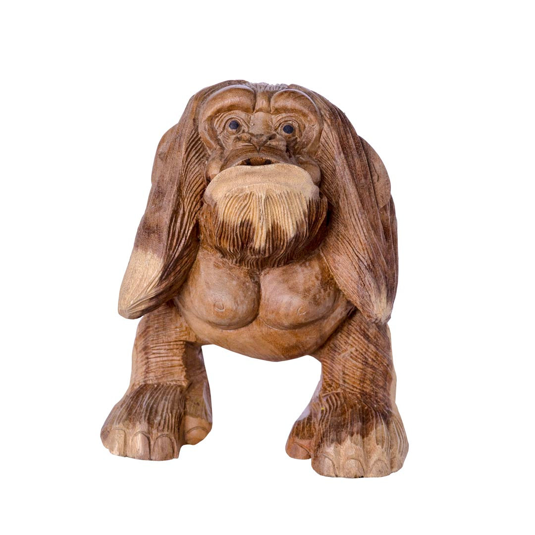 Statueta maimuta din lemn de suar 40 cm