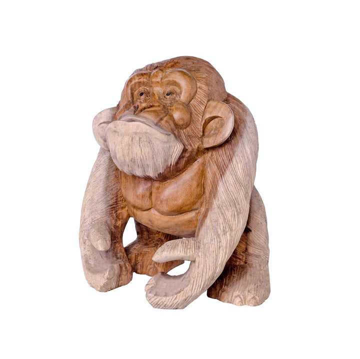 Statueta maimuta din lemn de suar 40 cm