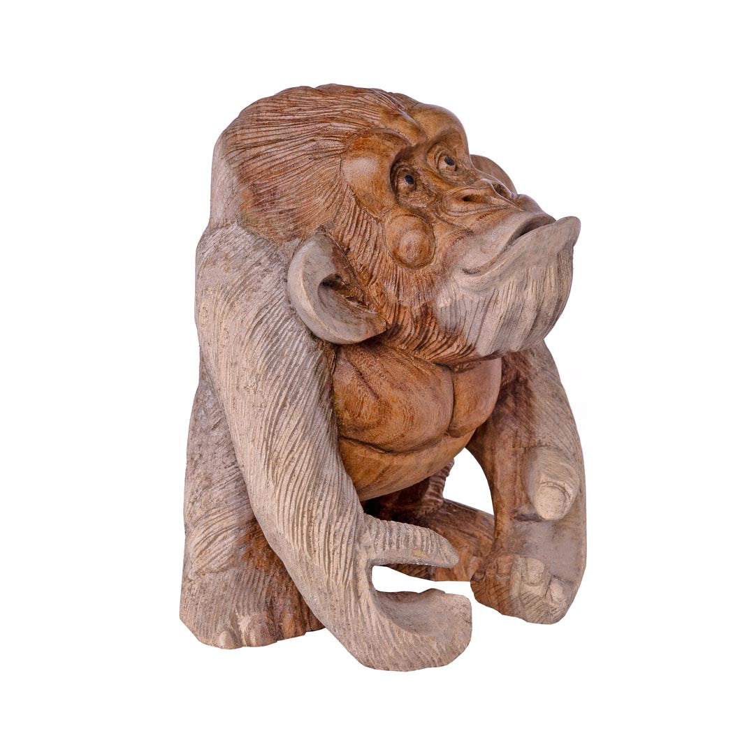 Statueta maimuta din lemn de suar 40 cm