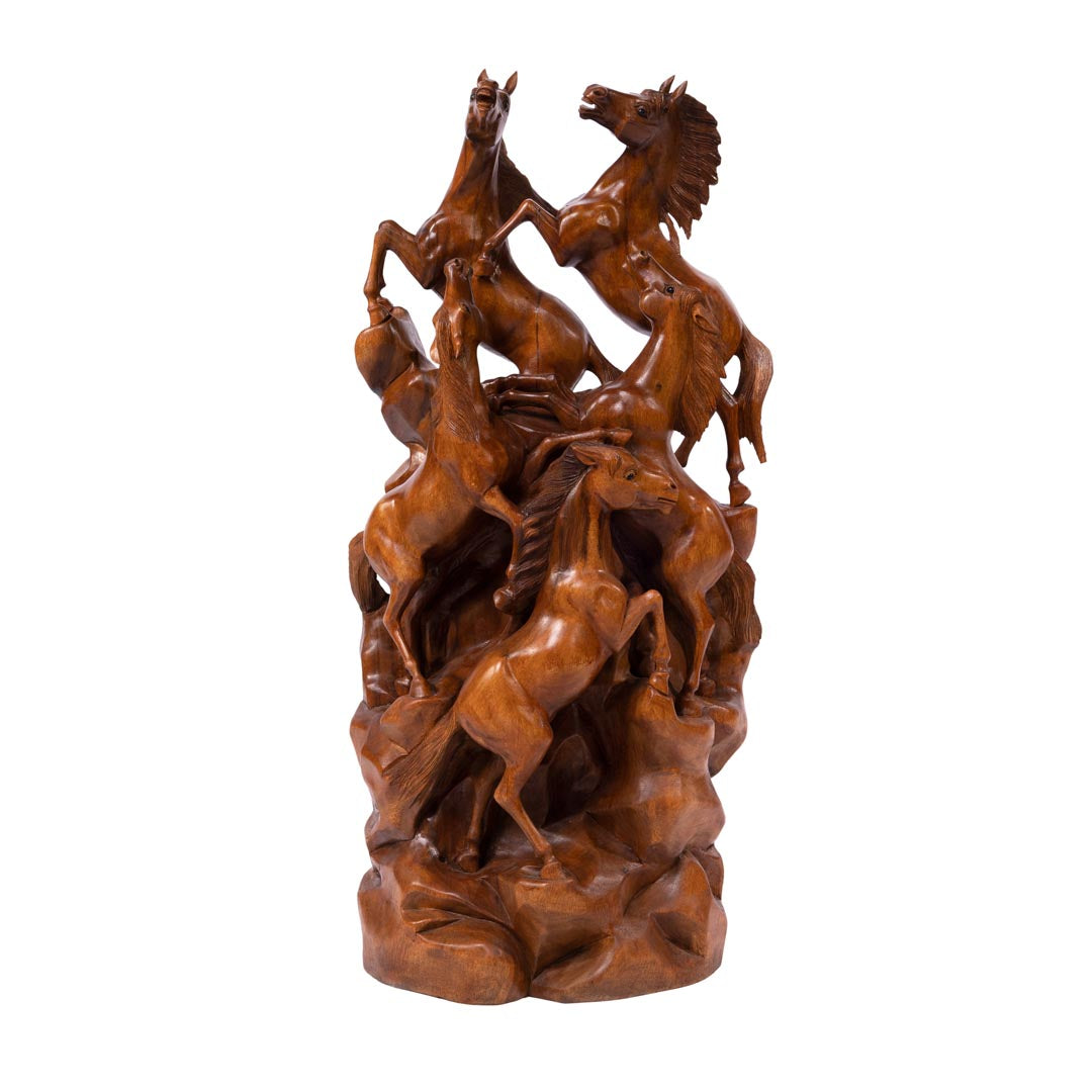 Statueta maro din lemn de suar
