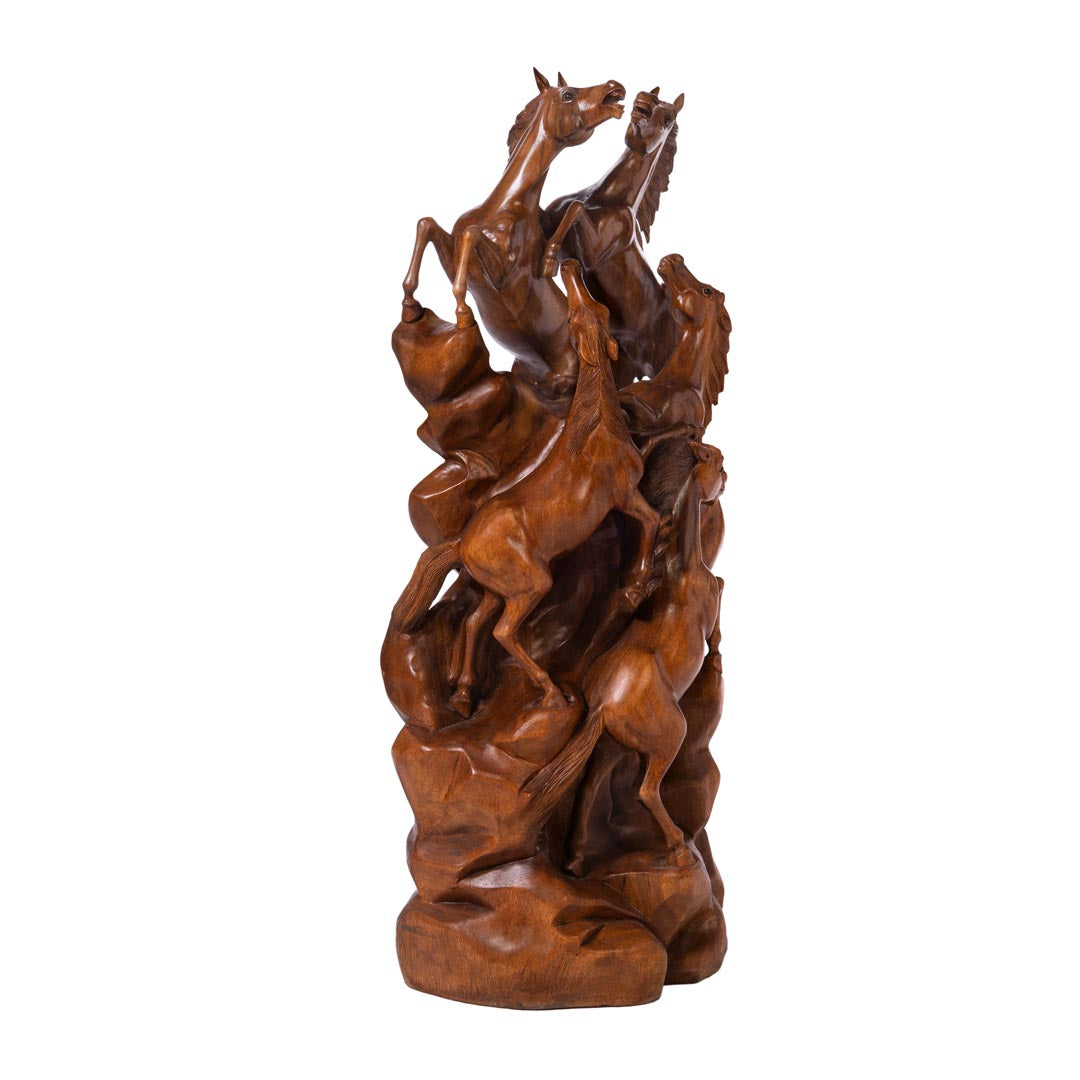 Statueta maro din lemn de suar