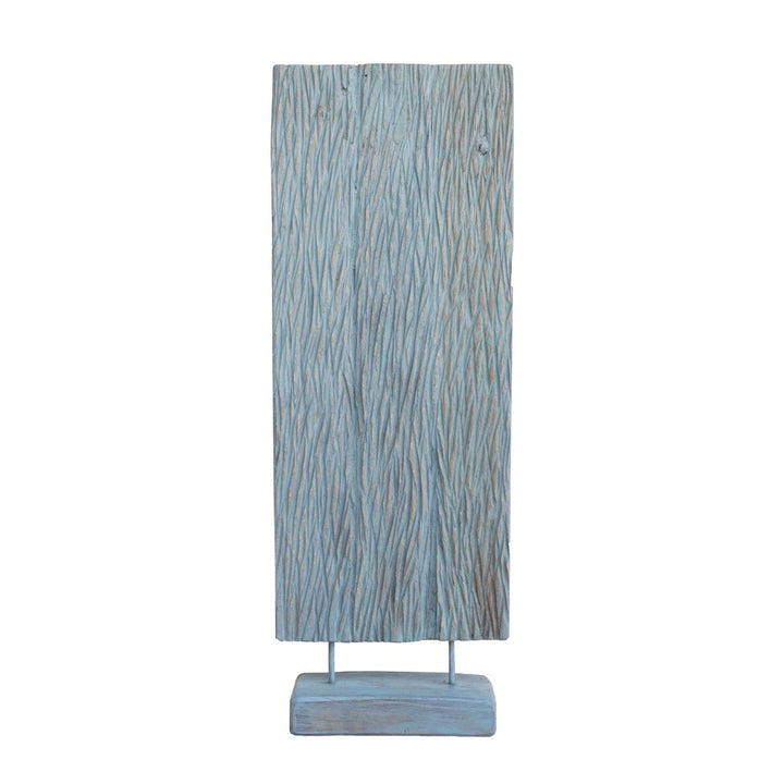 Statueta albastra din lemn de tec Waves
