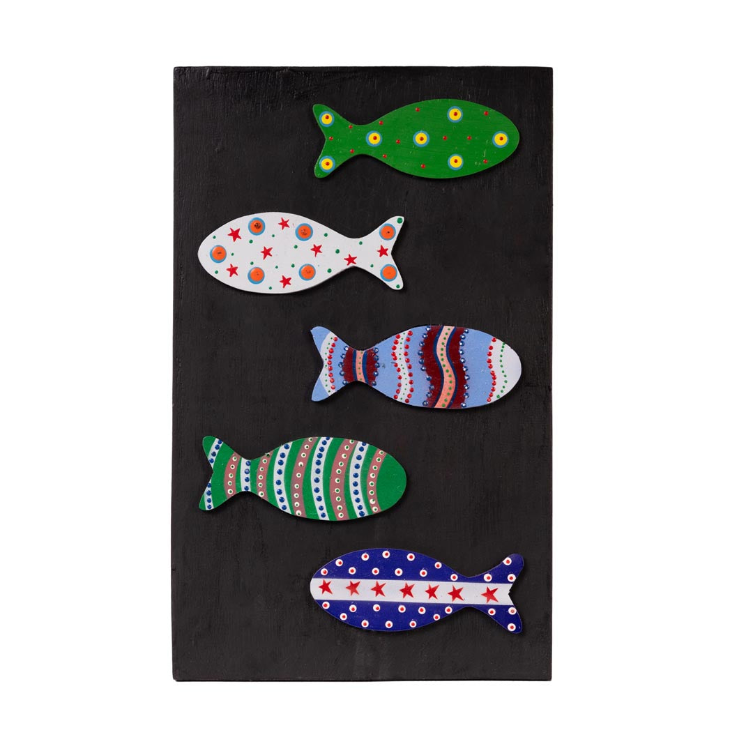 Decoratiune de perete neagra din lemn de albasia