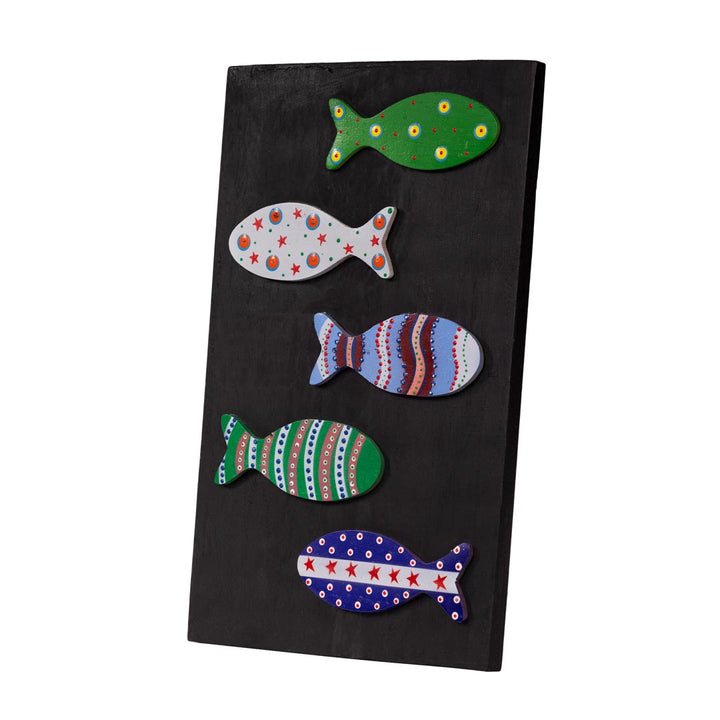 Decoratiune de perete neagra din lemn de albasia