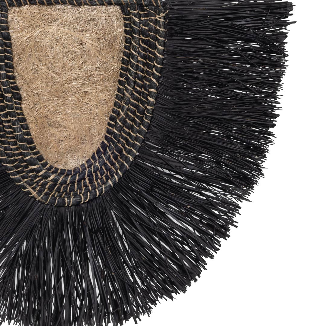 Decoratiune perete neagra din abaca si iarba Pandanus Abadi