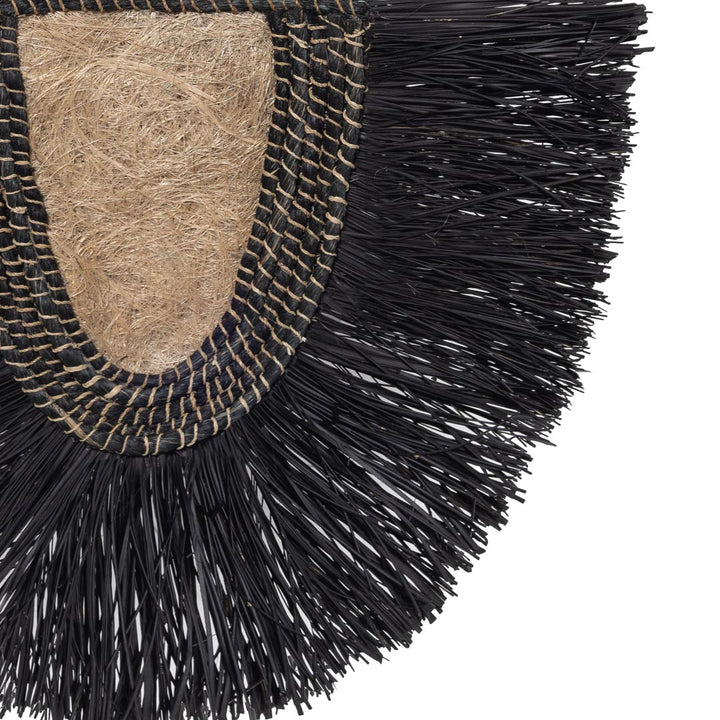 Decoratiune perete neagra din abaca si iarba Pandanus Abadi