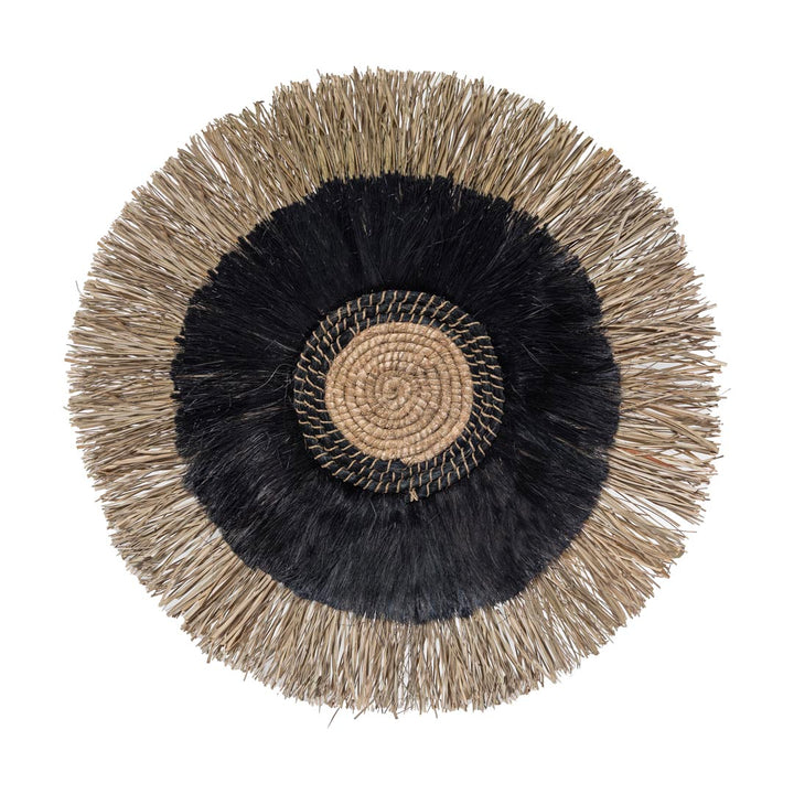 Decoratiune perete neagra din abaca si iarba Pandanus Anahita