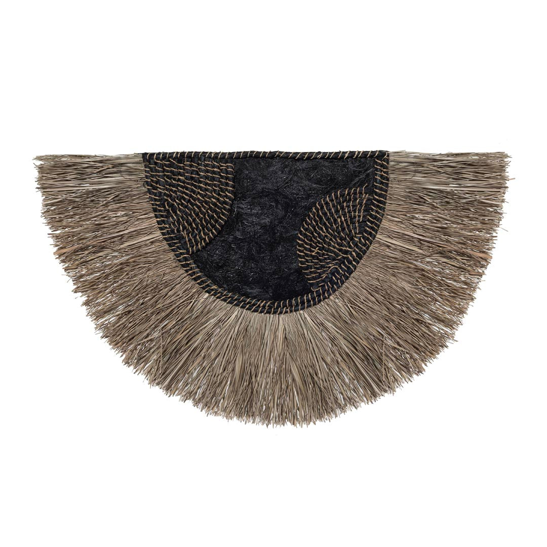 Decoratiune perete maro din abaca si iarba Pandanus Rumi