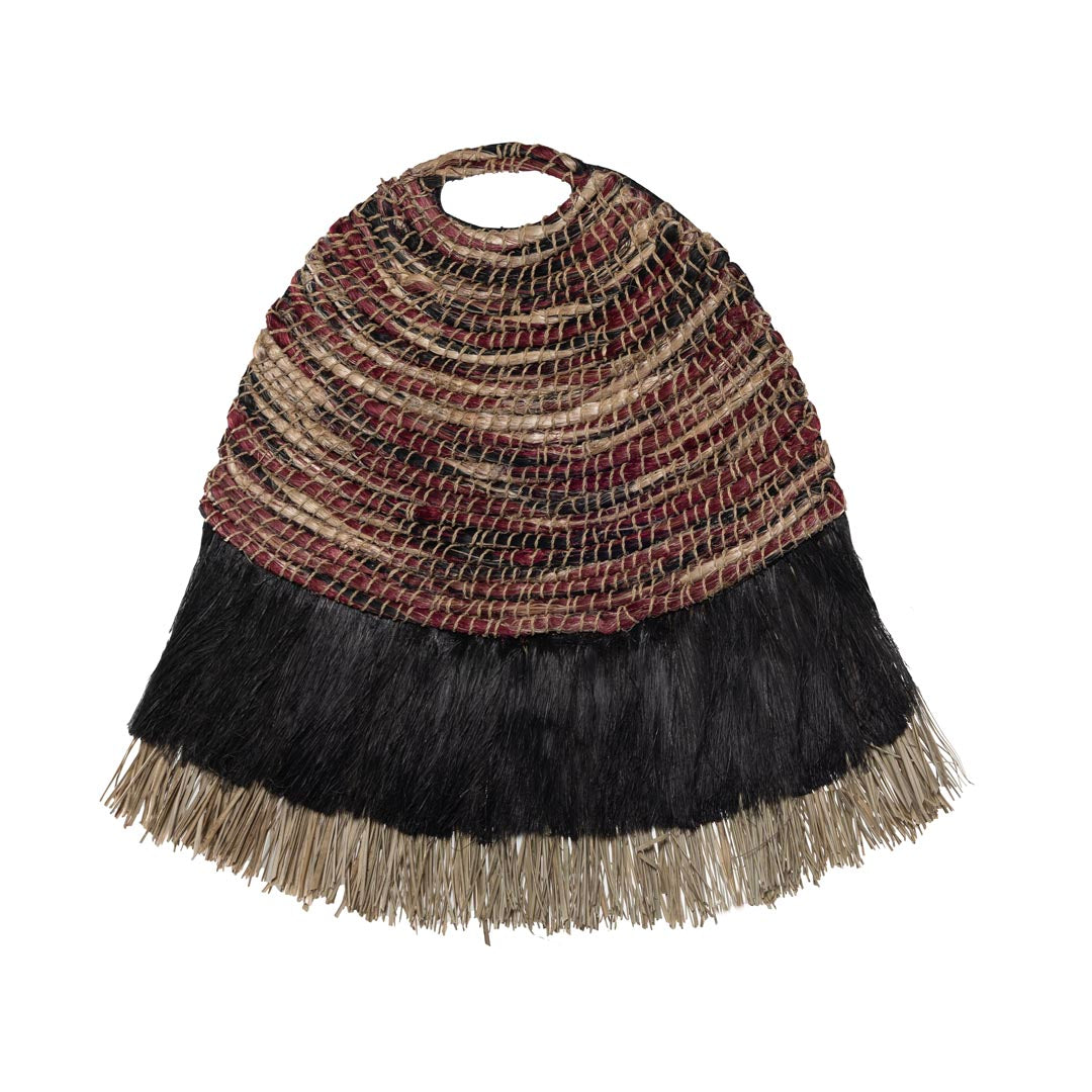 Decoratiune perete rosie din abaca si iarba Pandanus Zari