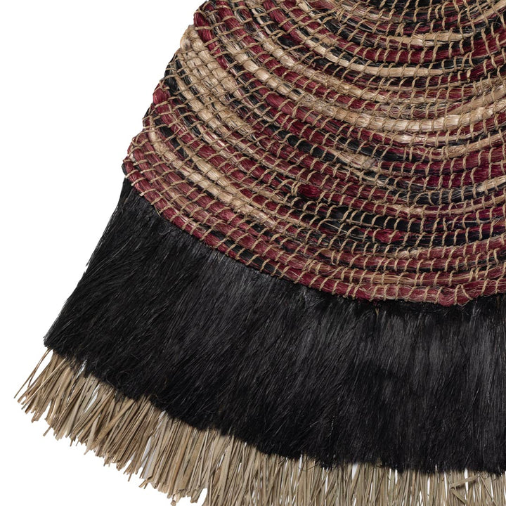Decoratiune perete rosie din abaca si iarba Pandanus Zari