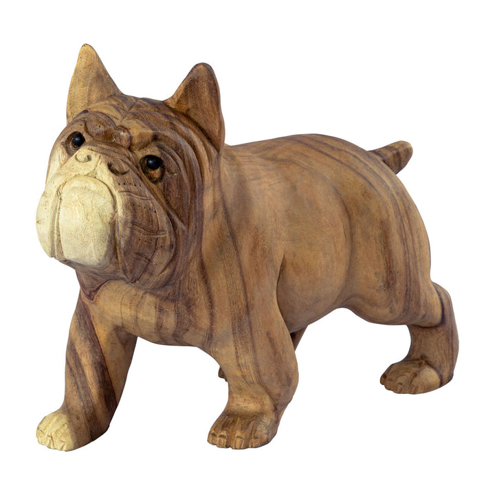 Statueta din lemn de suar Bulldog 40cm