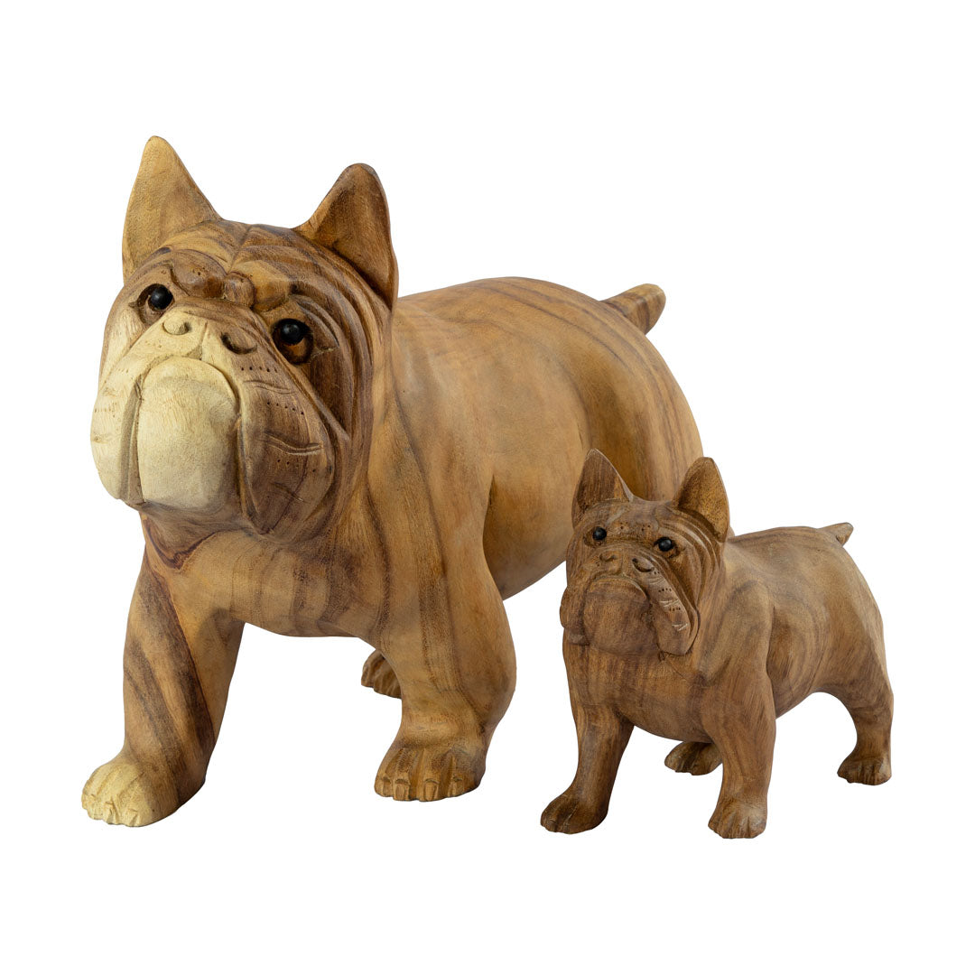 Statueta din lemn de suar Bulldog 40cm