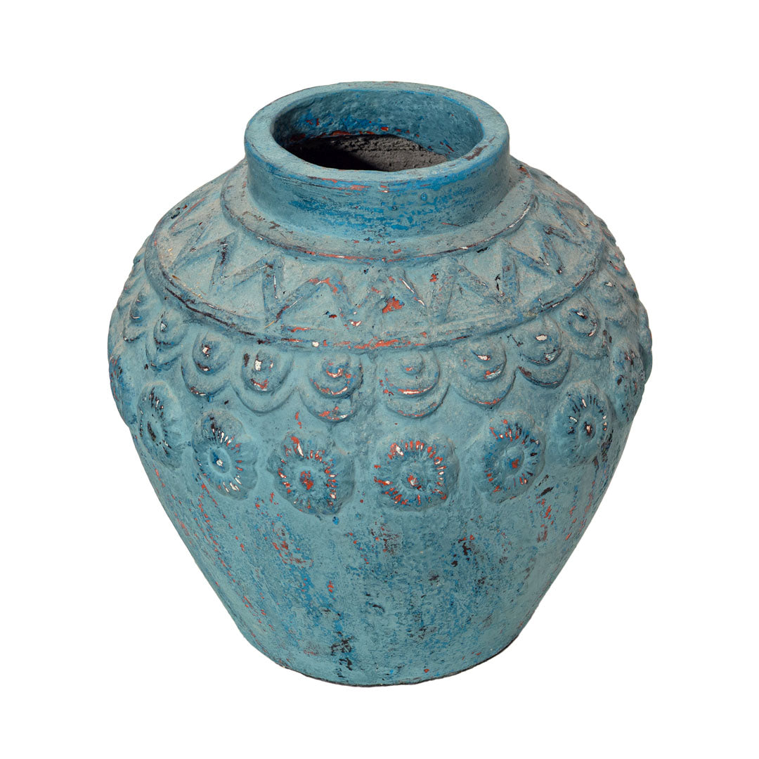 Vas albastru din beton Azura 48 x 46 cm