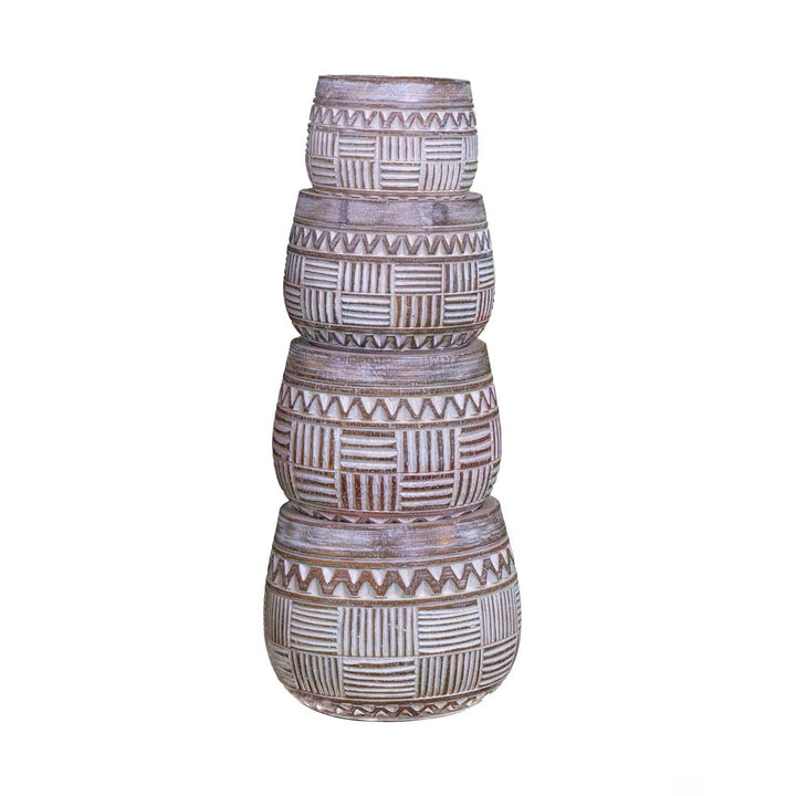 Set 4 vase din lemn de albasia Dewi