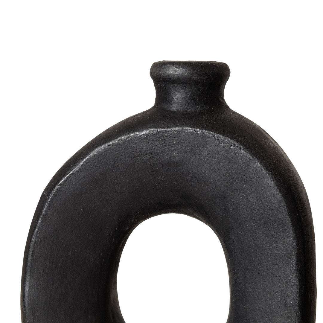 Set 2 vase negre din teracota Eclipse