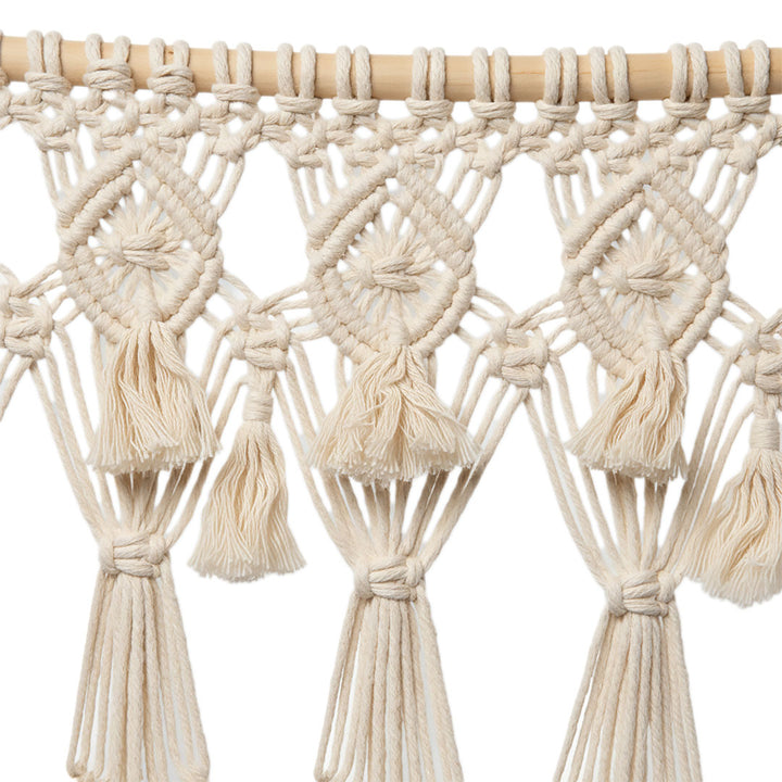 Decoratiune ivoire din macrame bumbac, lemn de tec Liora