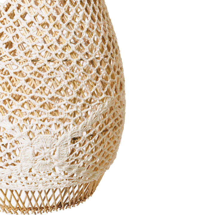 Abajur din ratan si bumbac macrame Dreamweave 40 cm