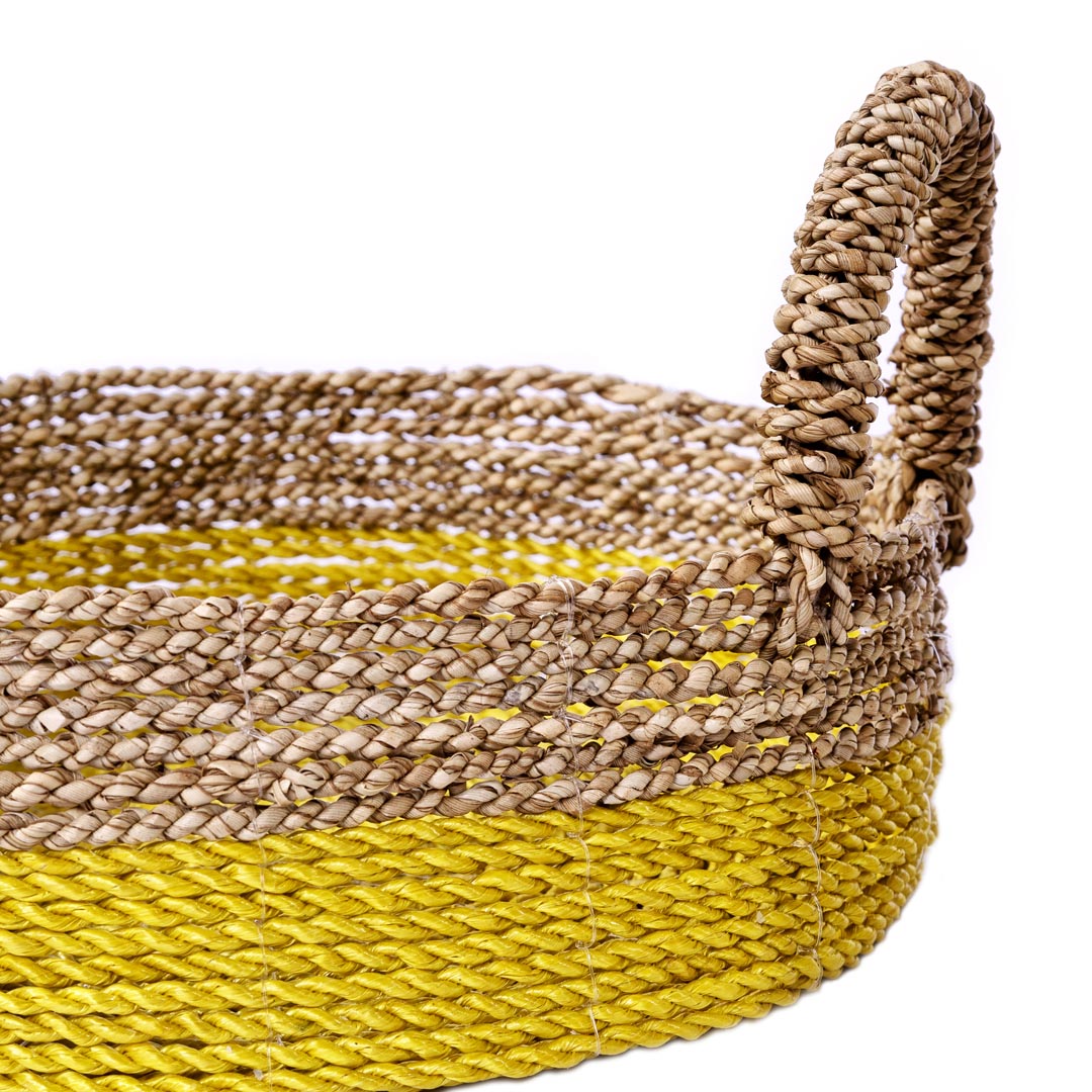 Set 2 cosuri galbene din iarba de mare si fibre sintetice