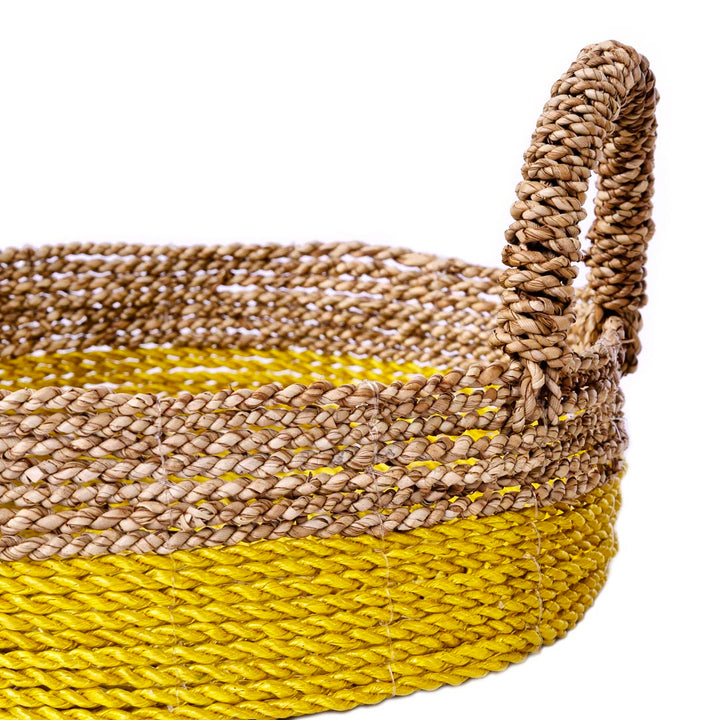 Set 2 cosuri galbene din iarba de mare si fibre sintetice