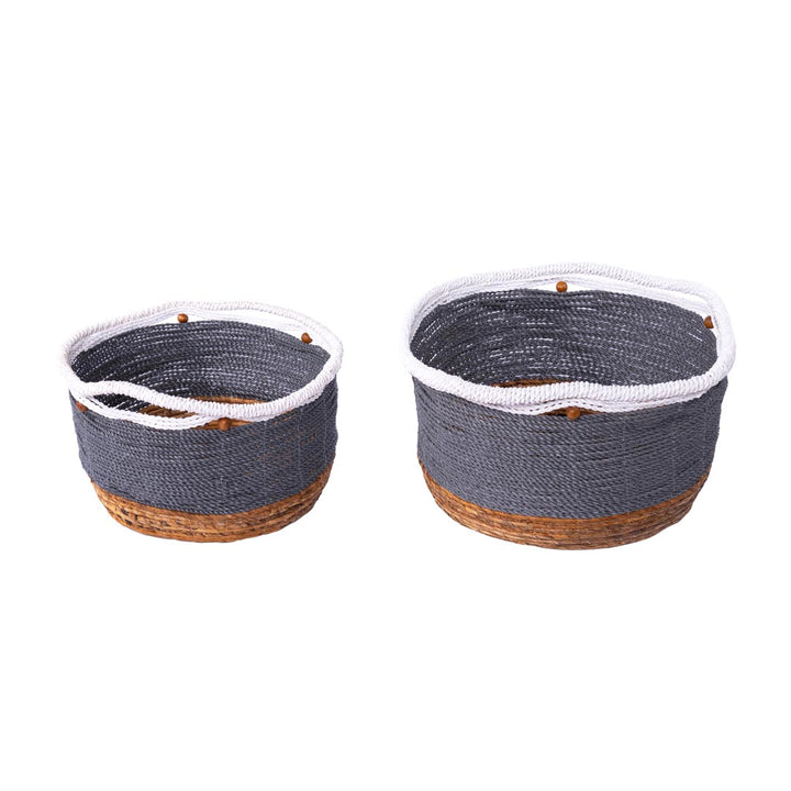 Set 2 cosuri gri din frunze de bananier si fibre sintetice