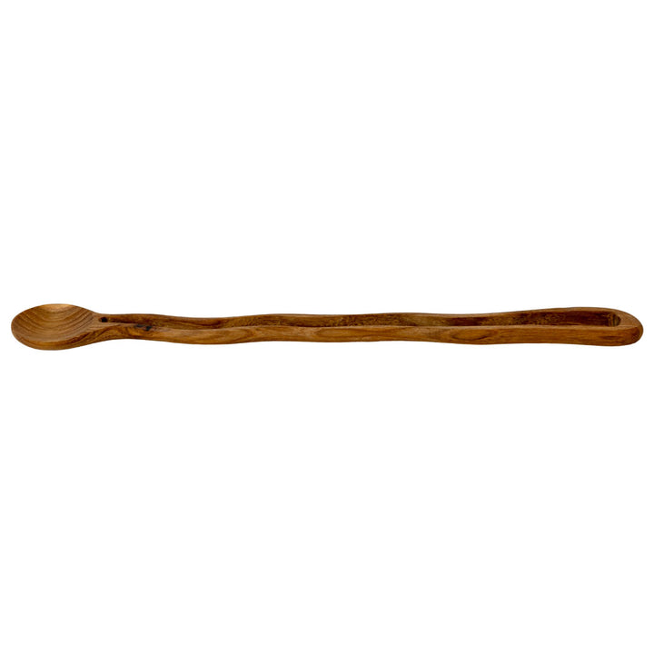 Lingurita natur din lemn de tec 22 cm