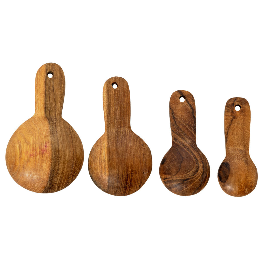 Set 4 lingurite din lemn de tec