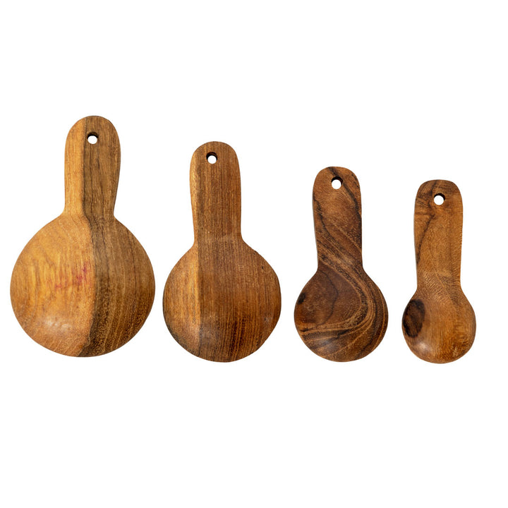 Set 4 lingurite din lemn de tec
