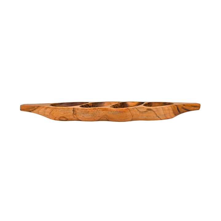 Tava compartimentata din lemn de tec 13x50x3cm
