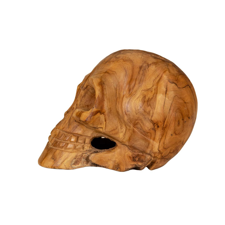 Statueta craniu maro din lemn de tec