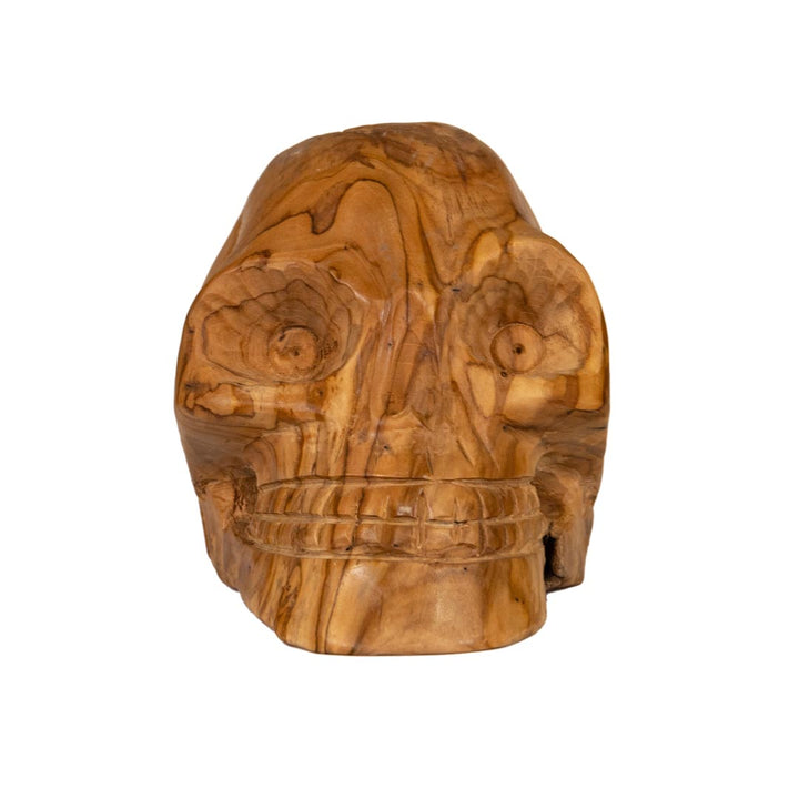 Statueta craniu maro din lemn de tec