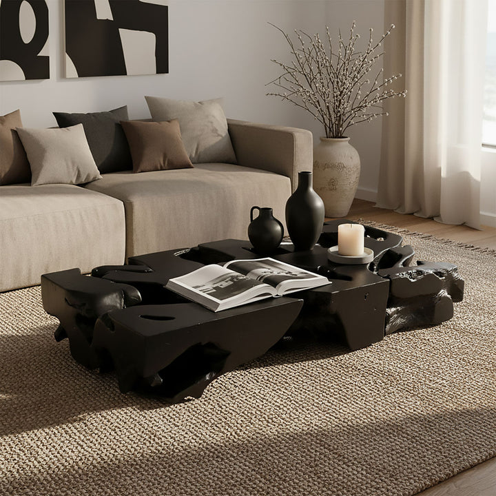 Masuta de cafea neagra din lemn de tec Svart