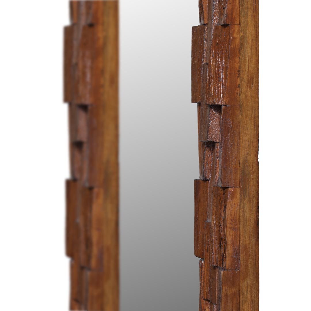 Oglinda maro din lemn de tec Cubika 180x70 cm