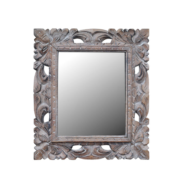 Oglinda multicolora din lemn de tec Folia